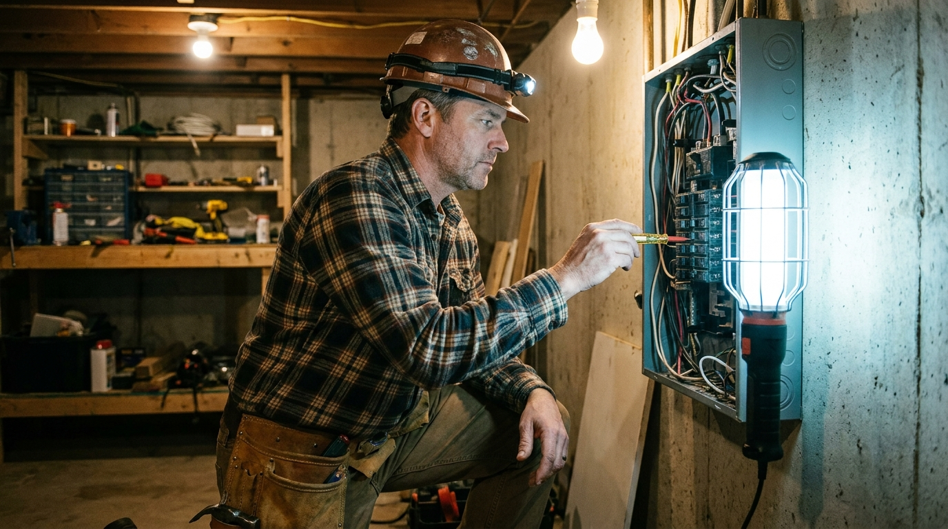 Electrician at work