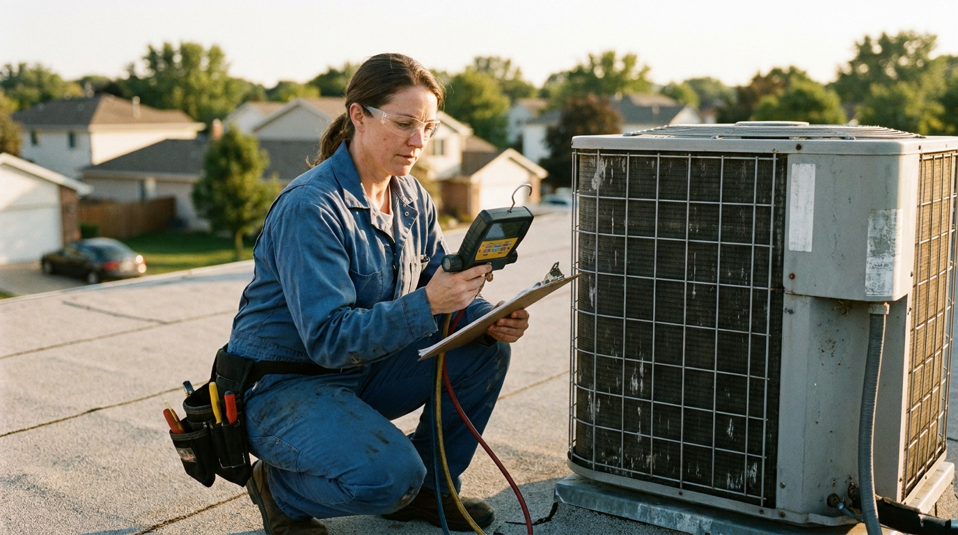 HVAC technician at work